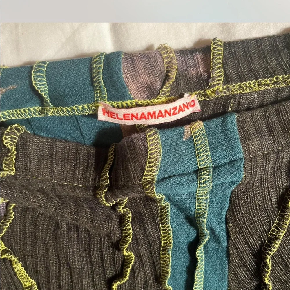 Sheer Ruffled Shorts - Brown and Teal - Picture 1 of 4